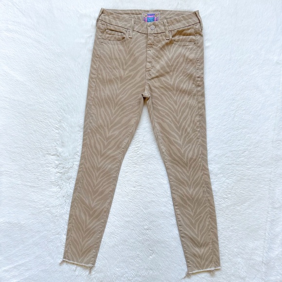 MOTHER The Looker Skinny Ankle Fray Cropped Sweet Stripes Stretch Jeans - Picture 7 of 11